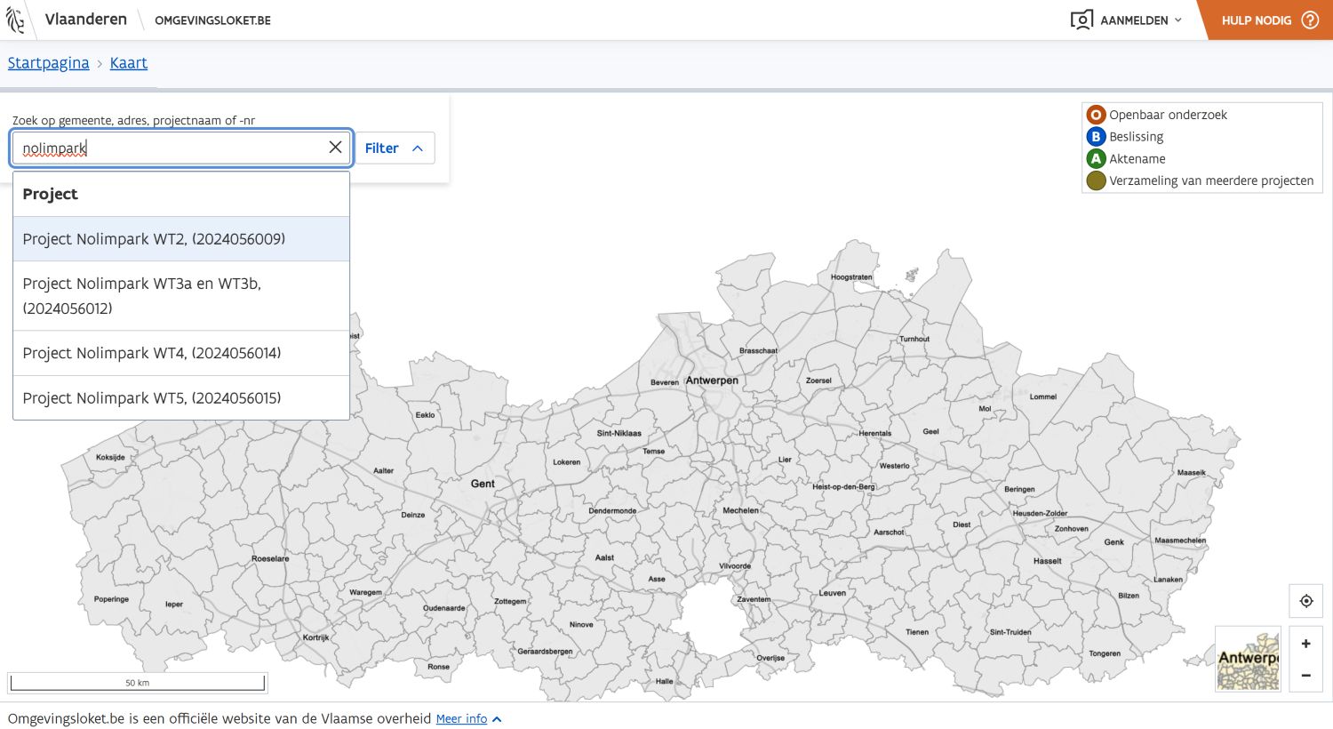 Informatie over de vergunningsaanvragen